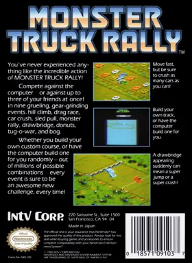 Monster Truck Rally (USA) box cover back